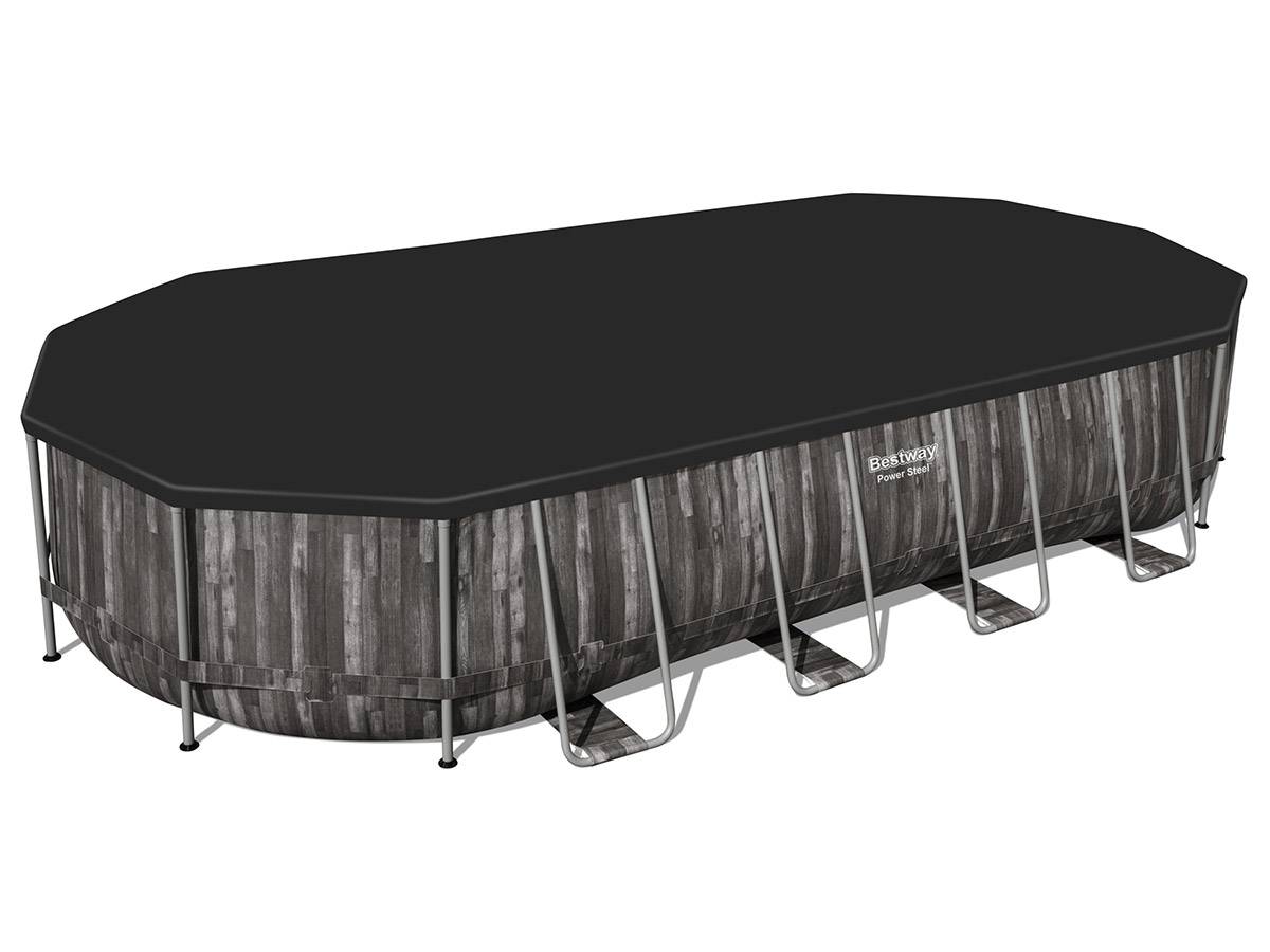 Bestway - Piscine tubulaire Power Steel décor bois ovale 7,32 x 3,66 x 1,22 m - Bestway - Image 5