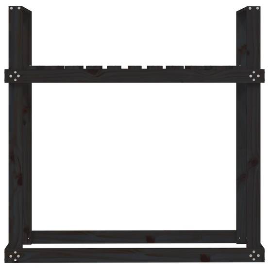 Étagère à Bûches en Bois de Pin Noir Design Moderne pour Stockage 110x35x109cm - ComfortXL Outdoor Living - Image 5