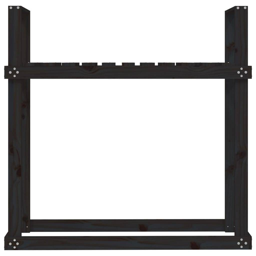Étagère à Bûches en Bois de Pin Noir Design Moderne pour Stockage 110x35x109cm - ComfortXL Outdoor Living - Image 5