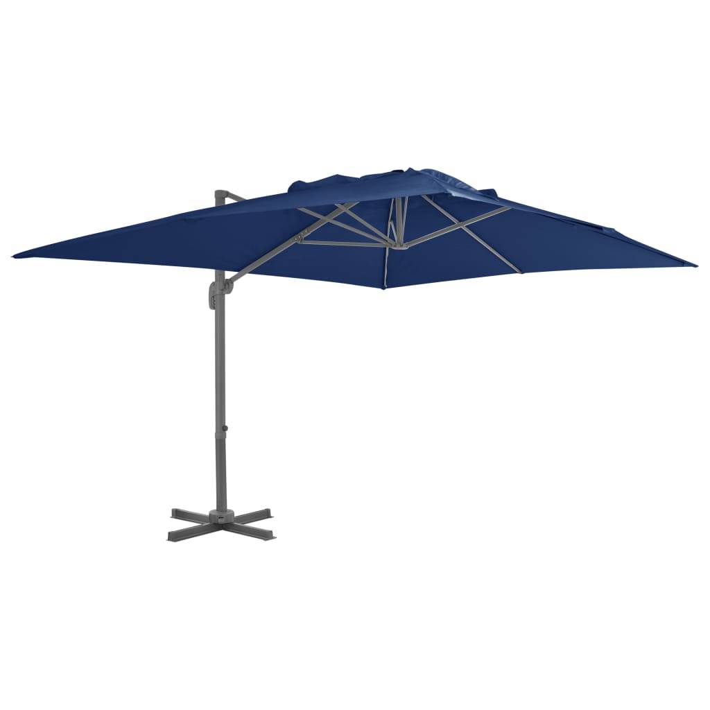 Parasol déporté aluminium bleu azur 400 x 300 x 268 cm - PANGIVO - Image 1