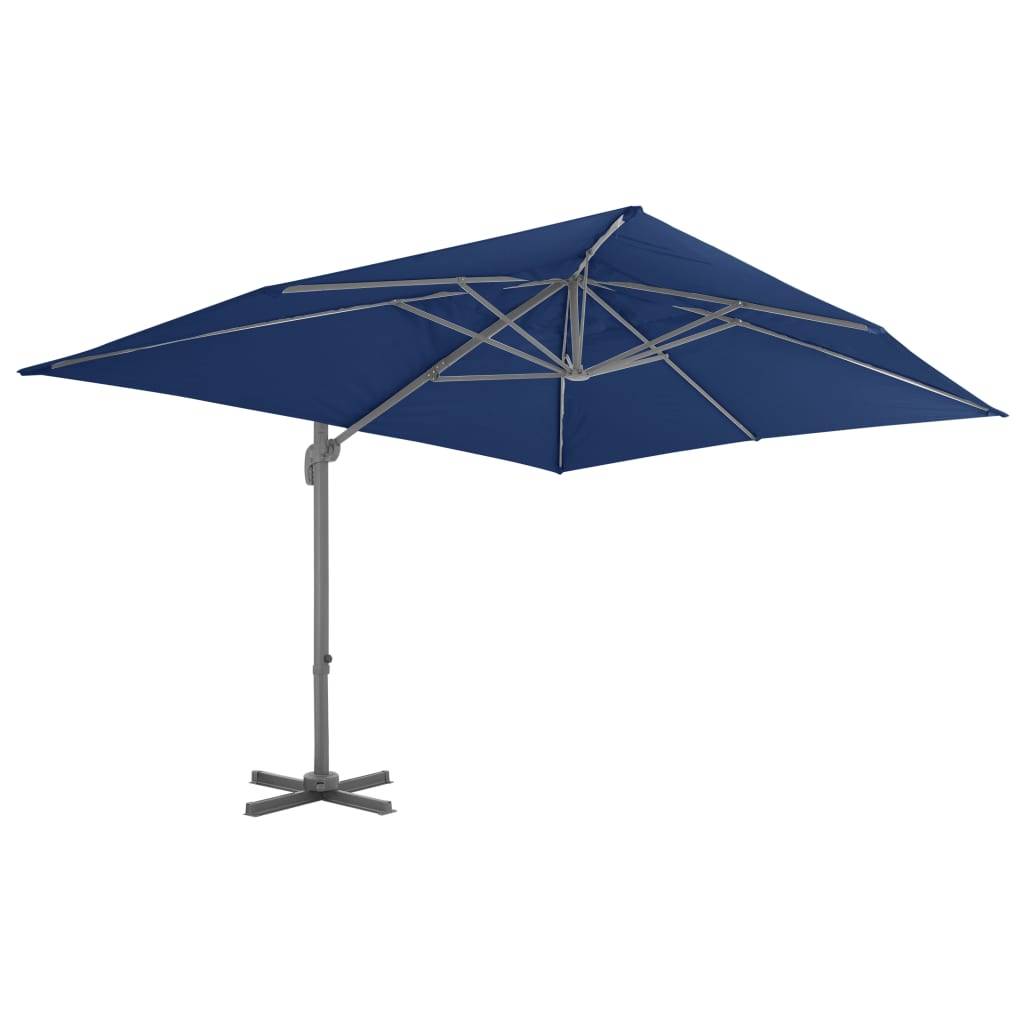 Parasol déporté aluminium bleu azur 400 x 300 x 268 cm - PANGIVO - Image 2
