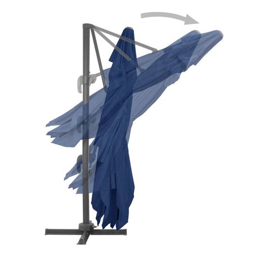 Parasol déporté aluminium bleu azur 400 x 300 x 268 cm - PANGIVO - Image 4