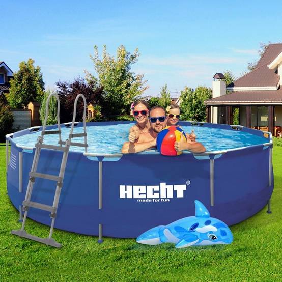 Hecht 00091 Echelle double pour piscine 107 cm -symétrique hors sol accessoire piscine Marches 2x3 - Image 6
