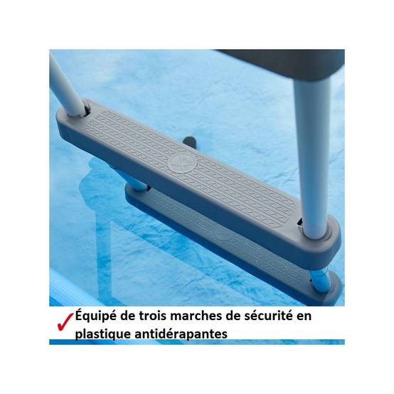 Hecht 00091 Echelle double pour piscine 107 cm -symétrique hors sol accessoire piscine Marches 2x3 - Image 4