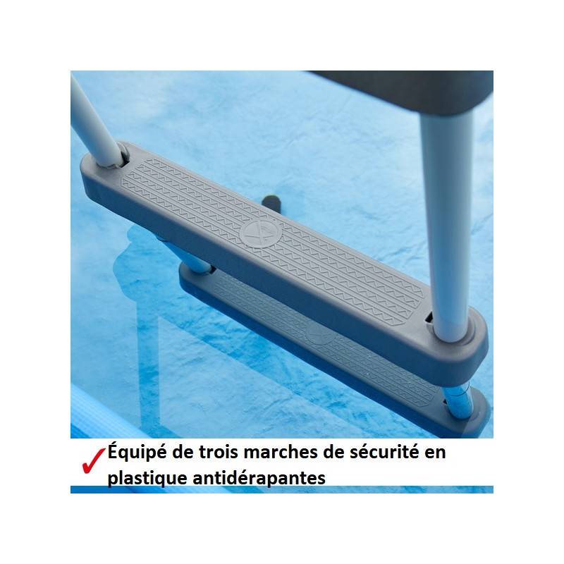 Hecht 00091 Echelle double pour piscine 107 cm -symétrique hors sol accessoire piscine Marches 2x3 - Image 4