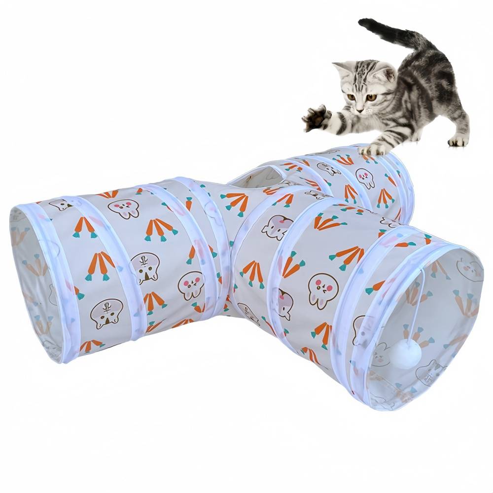 IntiMeg - Tunnel pour chat à trois canaux IntiMeg
