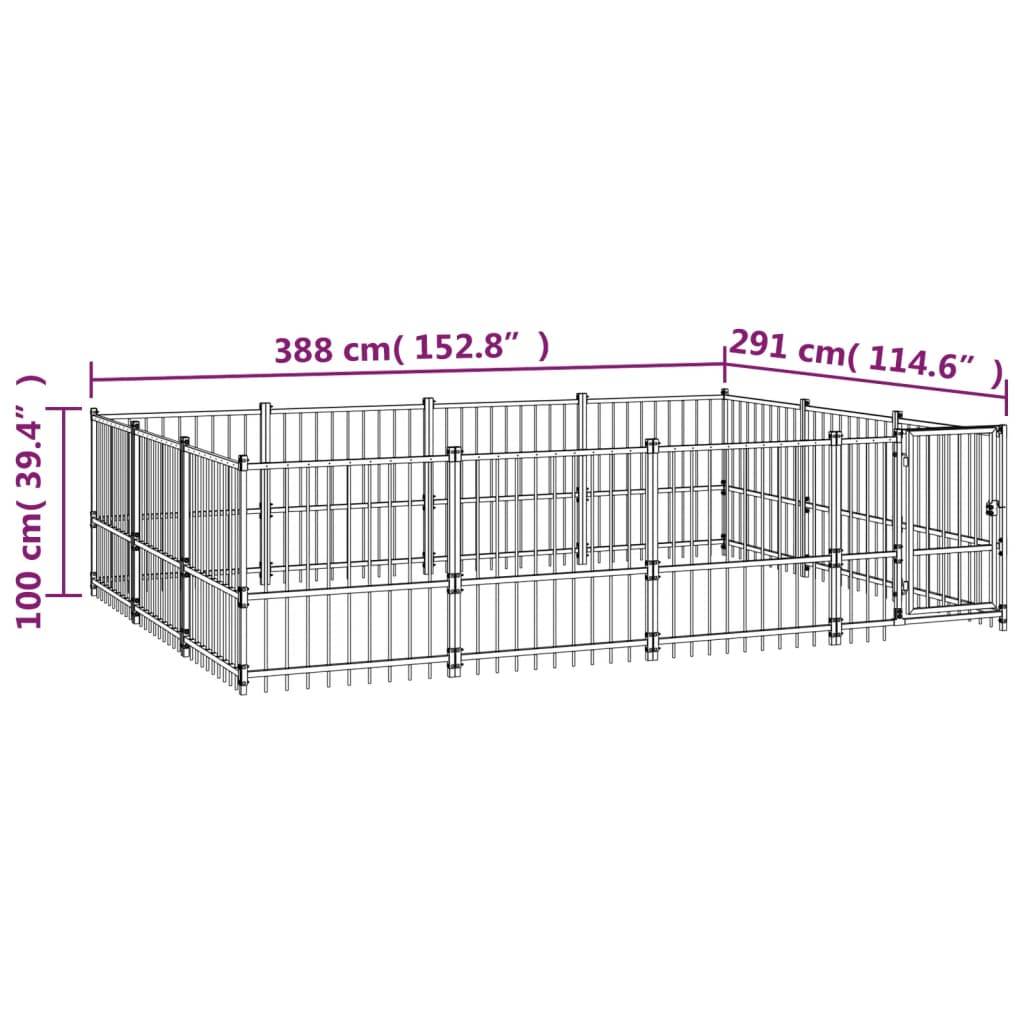 Vidaxl - Chenil d'extérieur pour chiens Acier 11,58 m² vidaXL 3124617 - Image 6