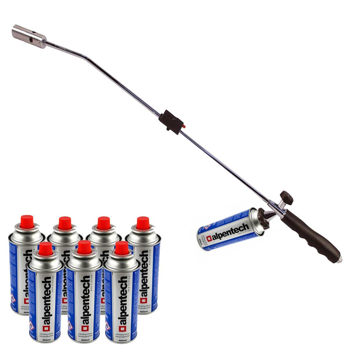 Desherbeur thermique piezo KZ Garden Chalumeau gaz + 8 Recharges Desherbant thermique Brule herbes Torche de jardin - Image 2