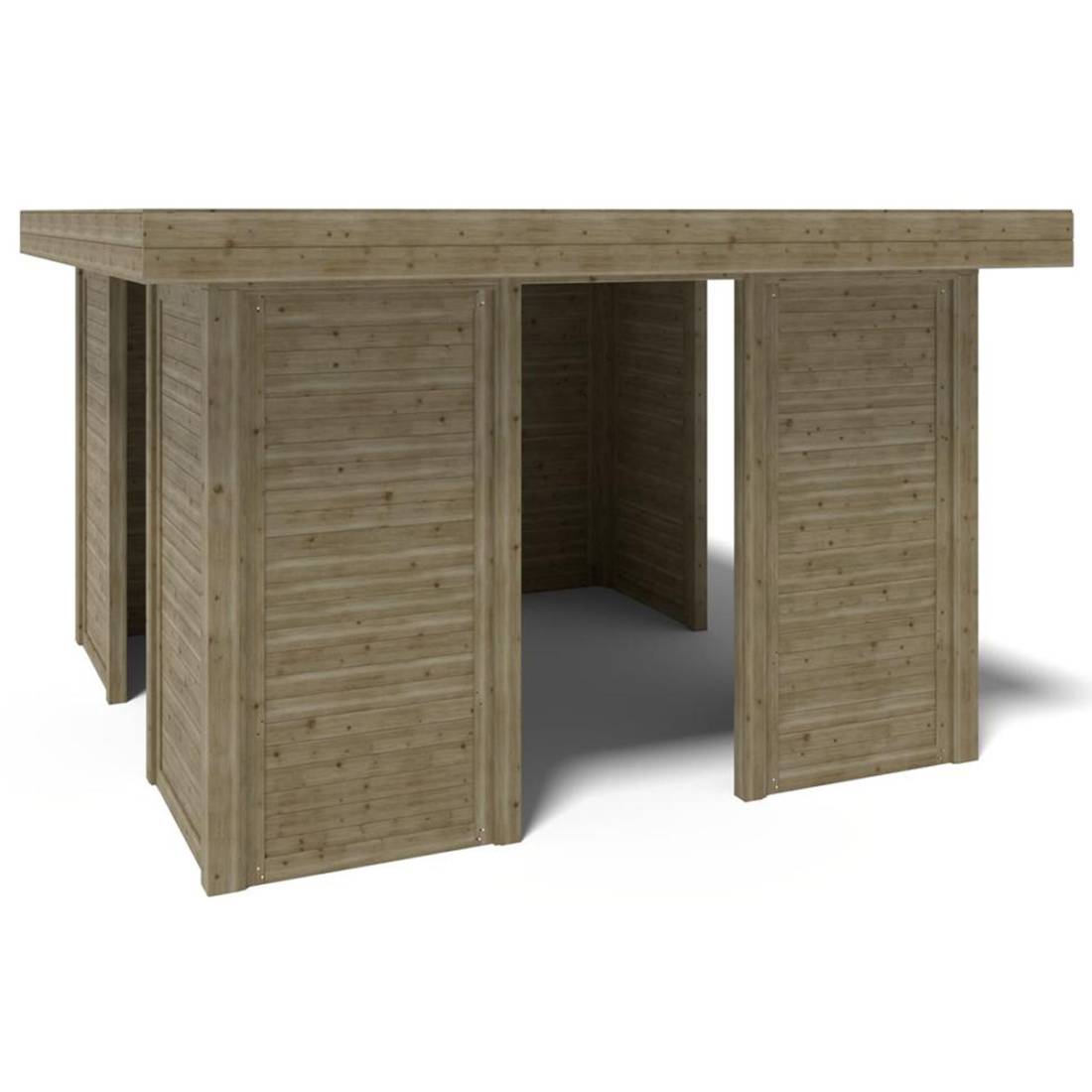 Altanka - Pergola de jardin 4.04x4.04m avec panneaux - traité - ALT133 - ALTANKA - Image 2