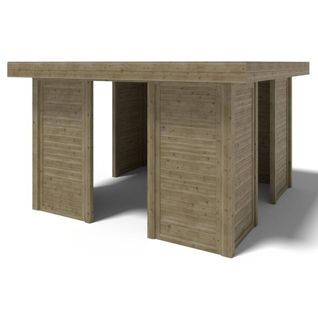 Altanka - Pergola de jardin 4.04x4.04m avec panneaux - traité - ALT133 - ALTANKA - Image 1