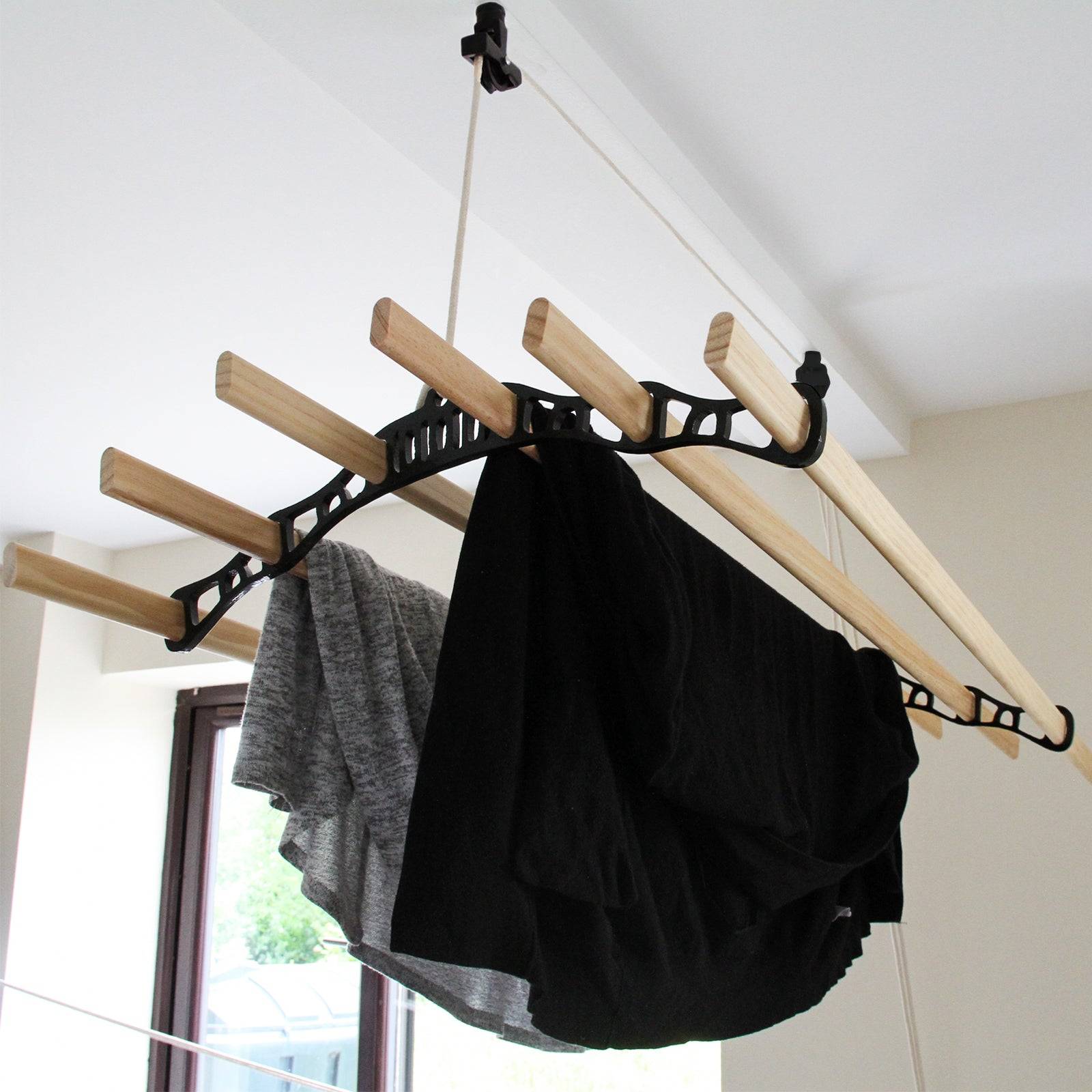 Monstershop - Etendoir à Linge Suspendu  - Noir- 1.8m - Image 2