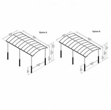 Canopia - Canopia Carport Camping-Car Alpine 6,49 x 3,52 m Gris - Image 4
