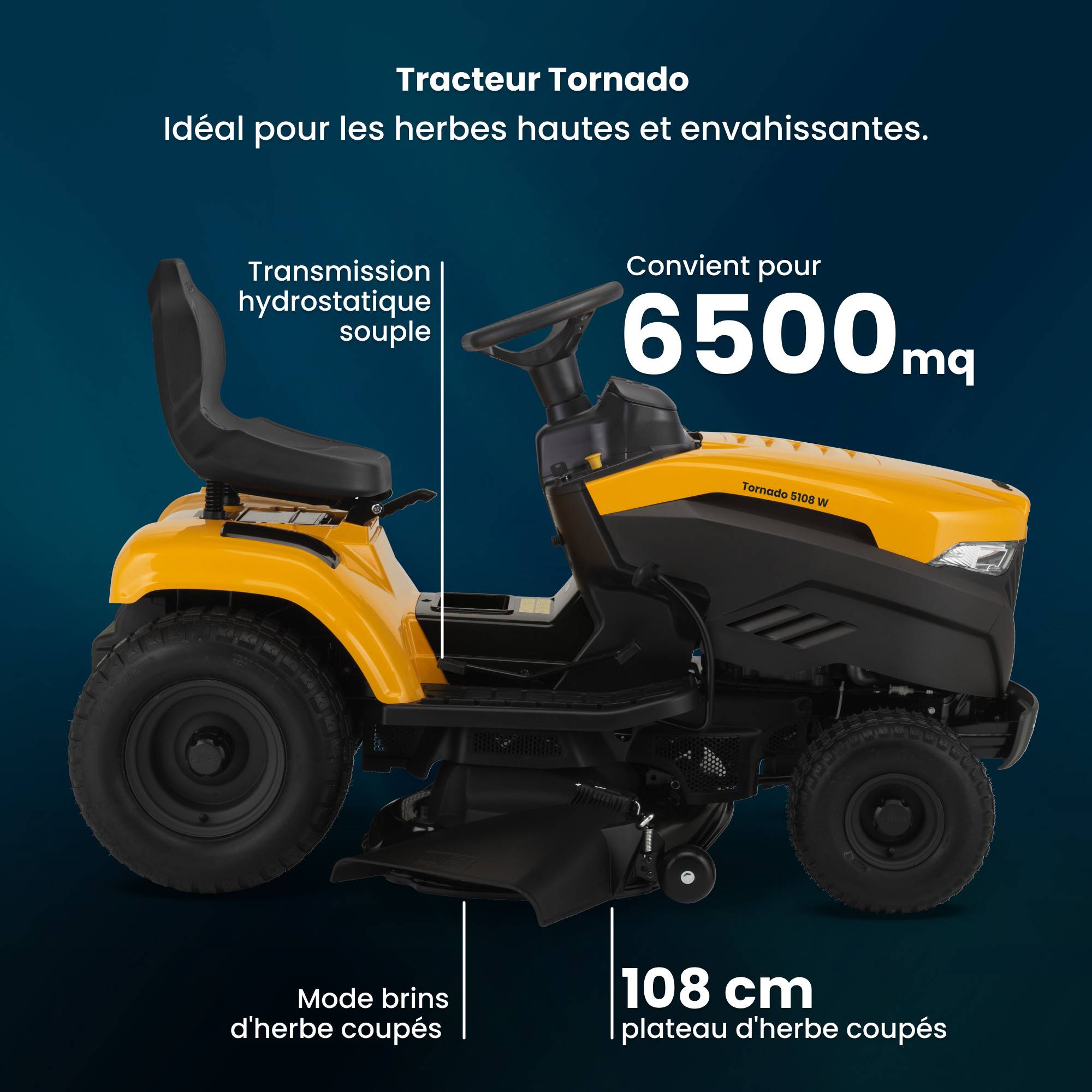 Stiga - Tracteur Tornado 5108 W, moteur 586 cc, éjection latérale - STIGA - Image 2