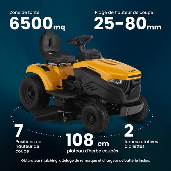 Stiga - Tracteur Tornado 5108 W, moteur 586 cc, éjection latérale - STIGA - Image 7
