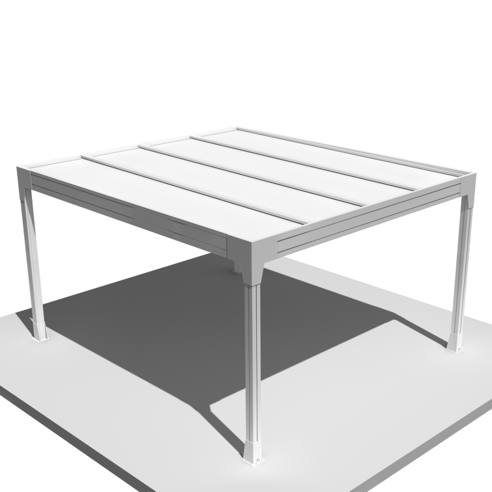 Carport HAPESIRE Isotoit® îlot 3,78x4,00m (Blanc) - Alia Productions - Image 2