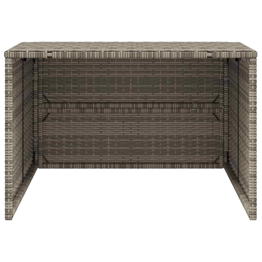 Garage pour robot tondeuse résine tressée et acier gris 90 x 86 x 57 cm - PANGIVO - Image 6