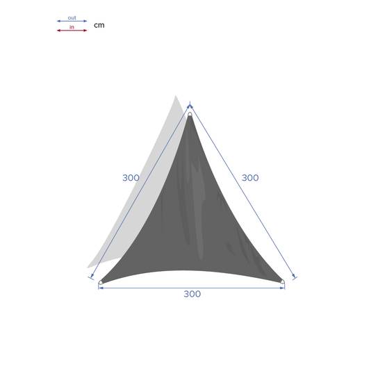 Hesperide - Voile d'ombrage triangulaire "Curacao" émeraude 3x3x3m en polyester Hespéride - Image 4