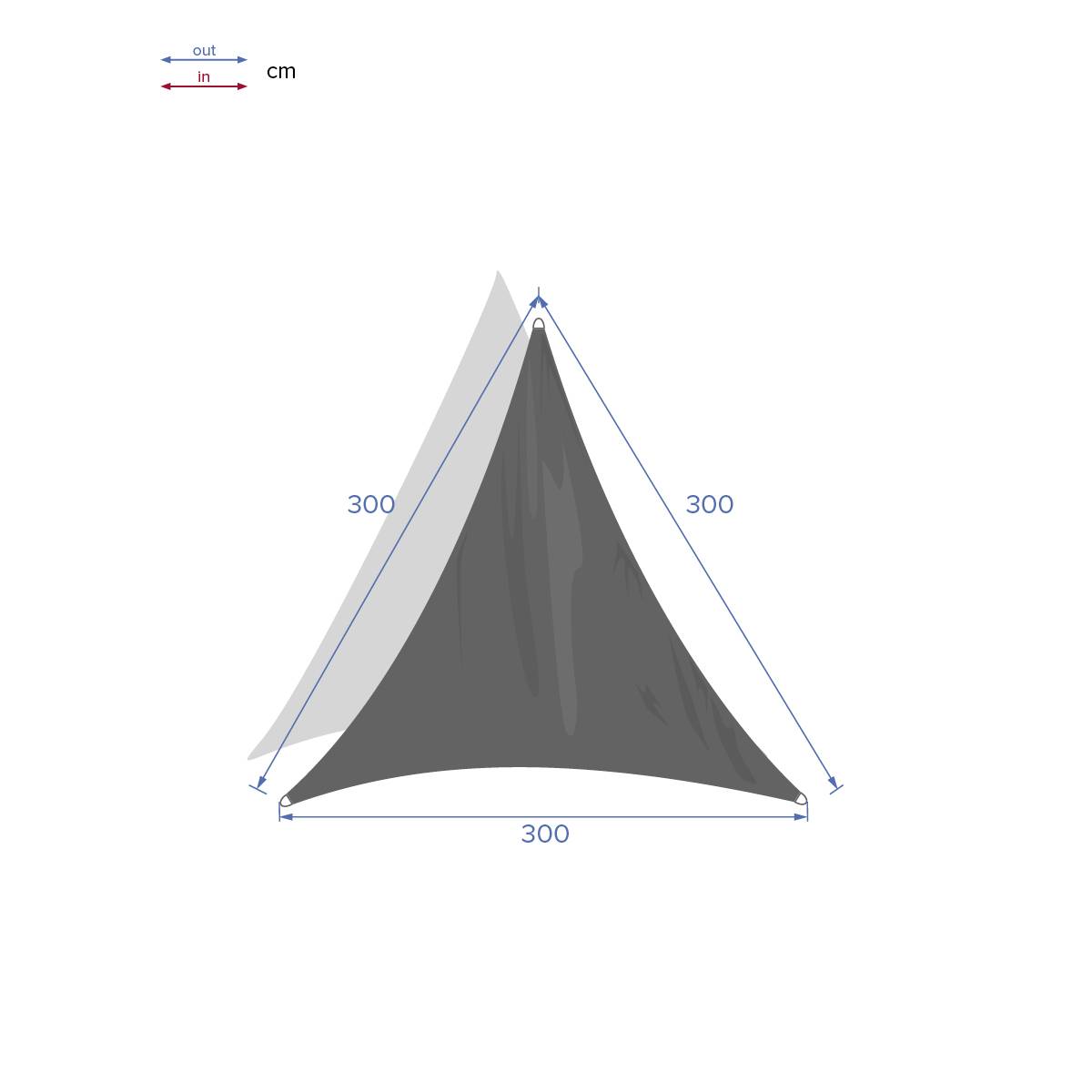 Hesperide - Voile d'ombrage triangulaire "Curacao" émeraude 3x3x3m en polyester Hespéride - Image 4