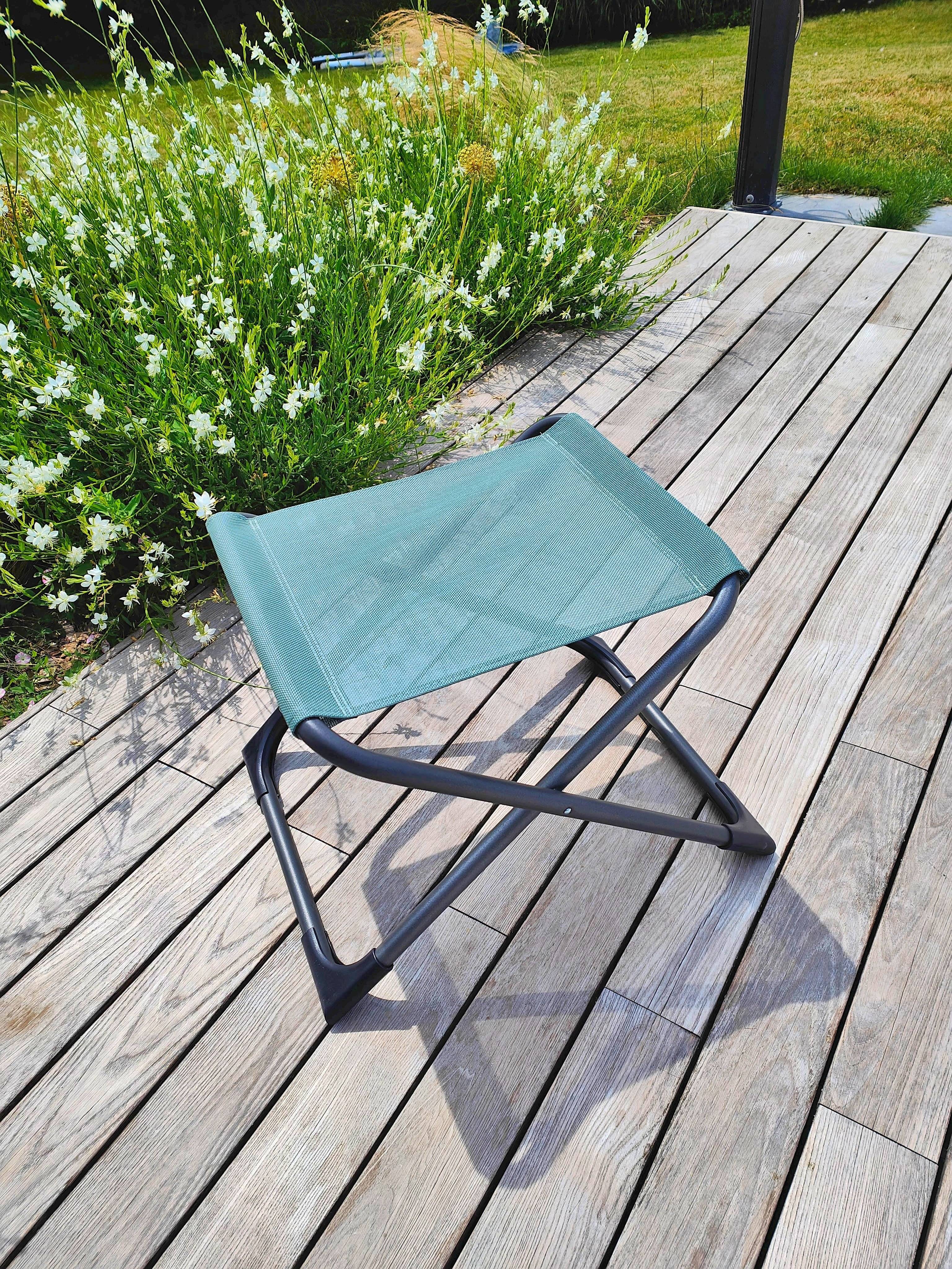 Fiam - Repose-Pieds CHICO Aluminium ANTHRACITE Texfil VERT SAUGE 49x61x42 cm FIAM - Image 2