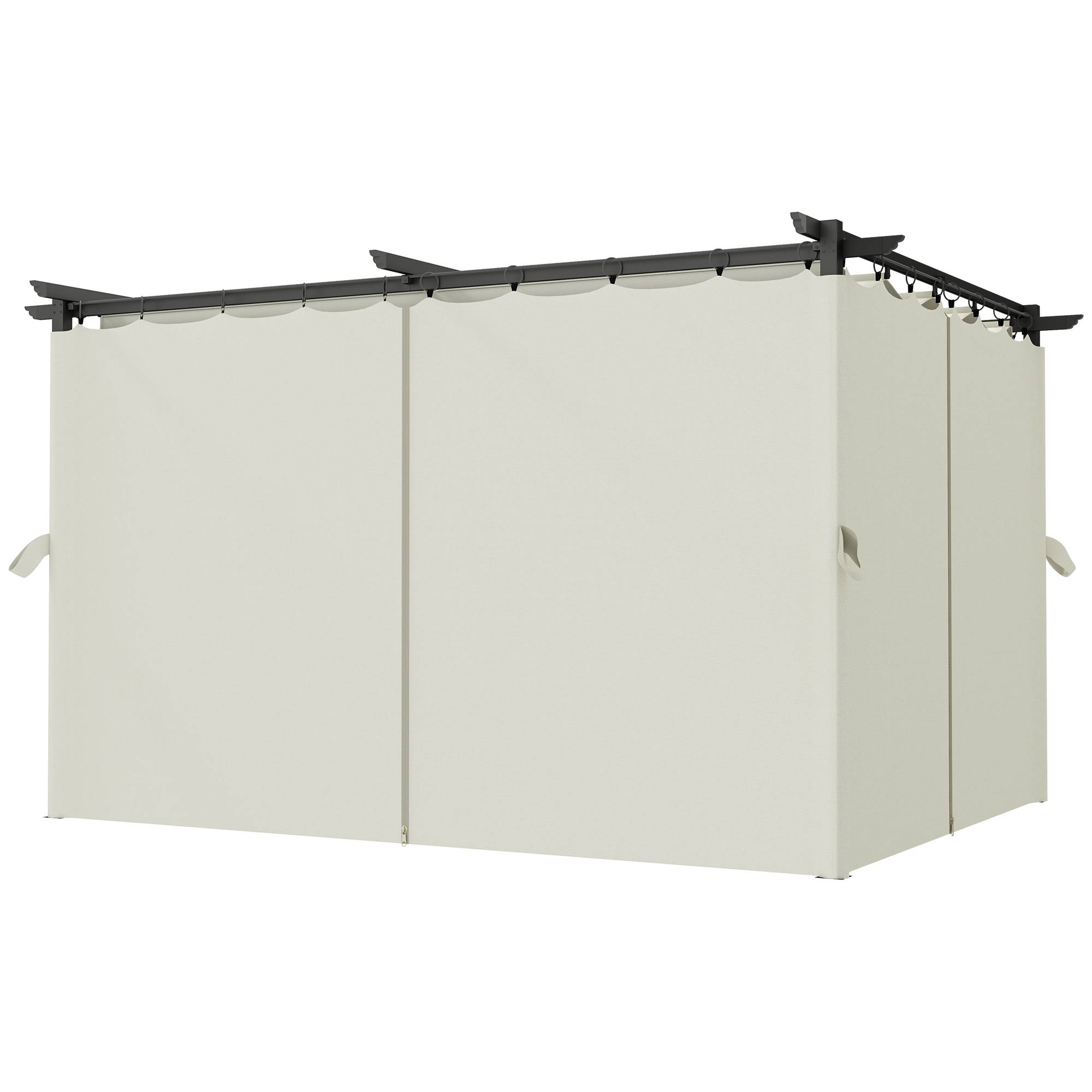 Outsunny - Pergola coulissante retractable 3x4m avec parois latérales, tonnelle jardin, abri soleil UPF30+ pour terrasse/patio polyester 180g/m² crème - OUTSUNNY - Image 4