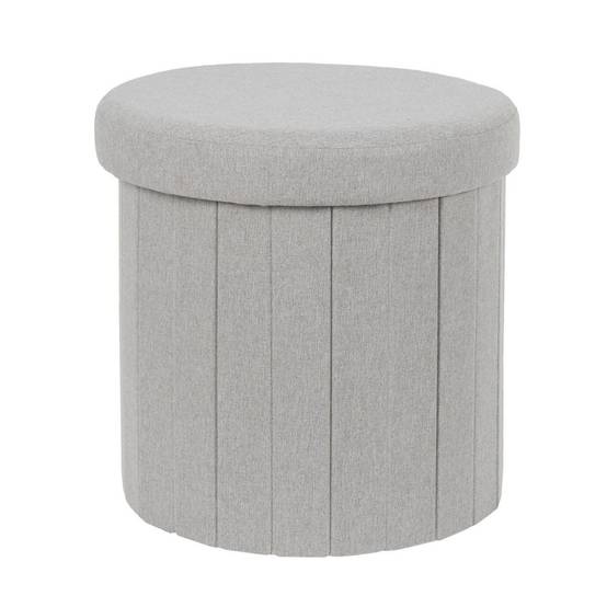 The Home Deco Factory - Pouf Coffre Pliable "Pills" 38cm Gris - Image 1