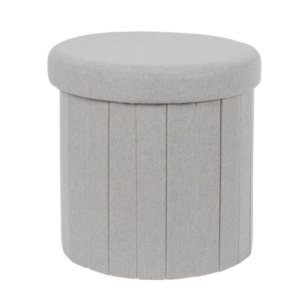 The Home Deco Factory - Pouf Coffre Pliable "Pills" 38cm Gris - Image 1