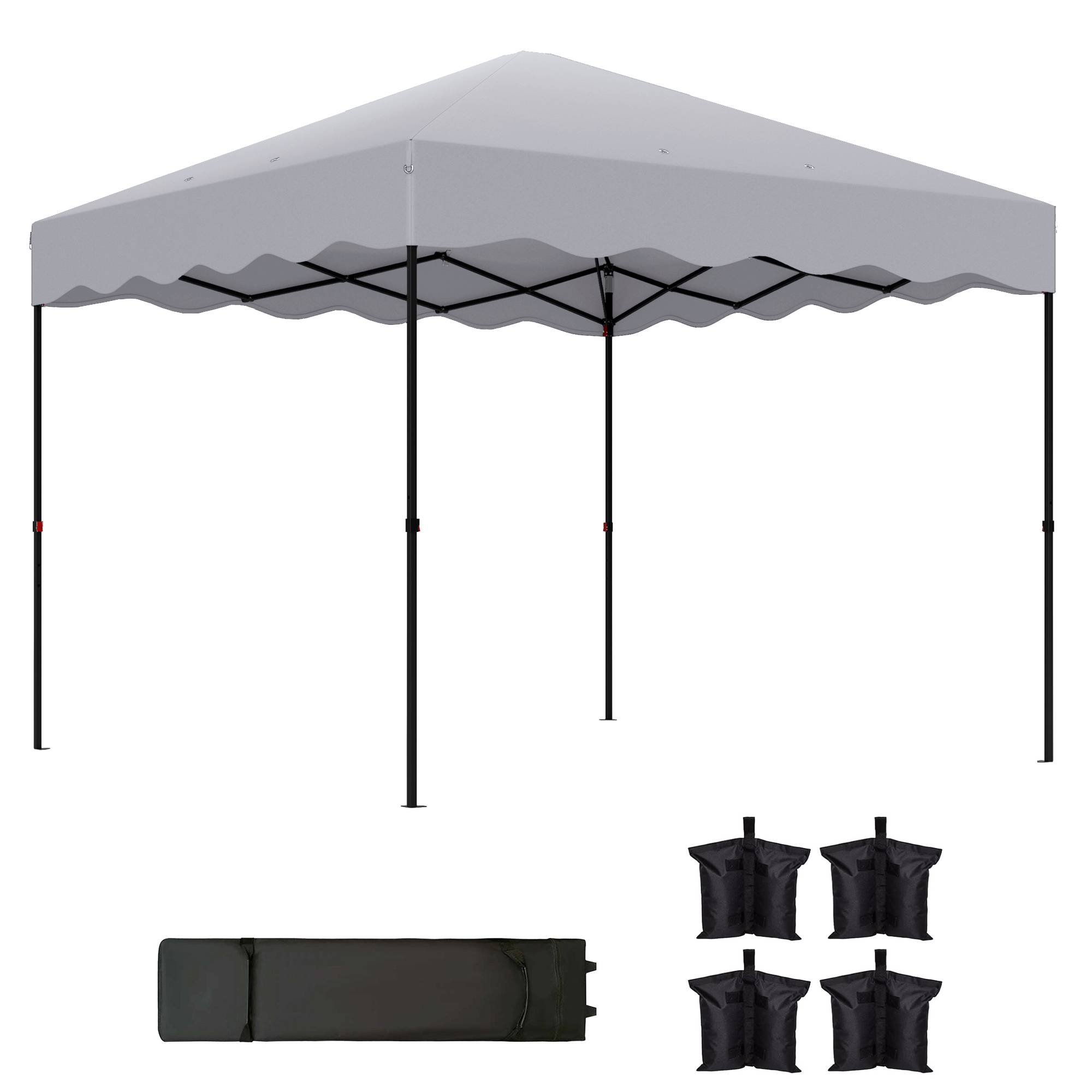Tonnelle pop-up de jardin en métal pour terrasse protection UV réglable 3x3m gris clair - ComfortXL Outdoor Living - Image 1