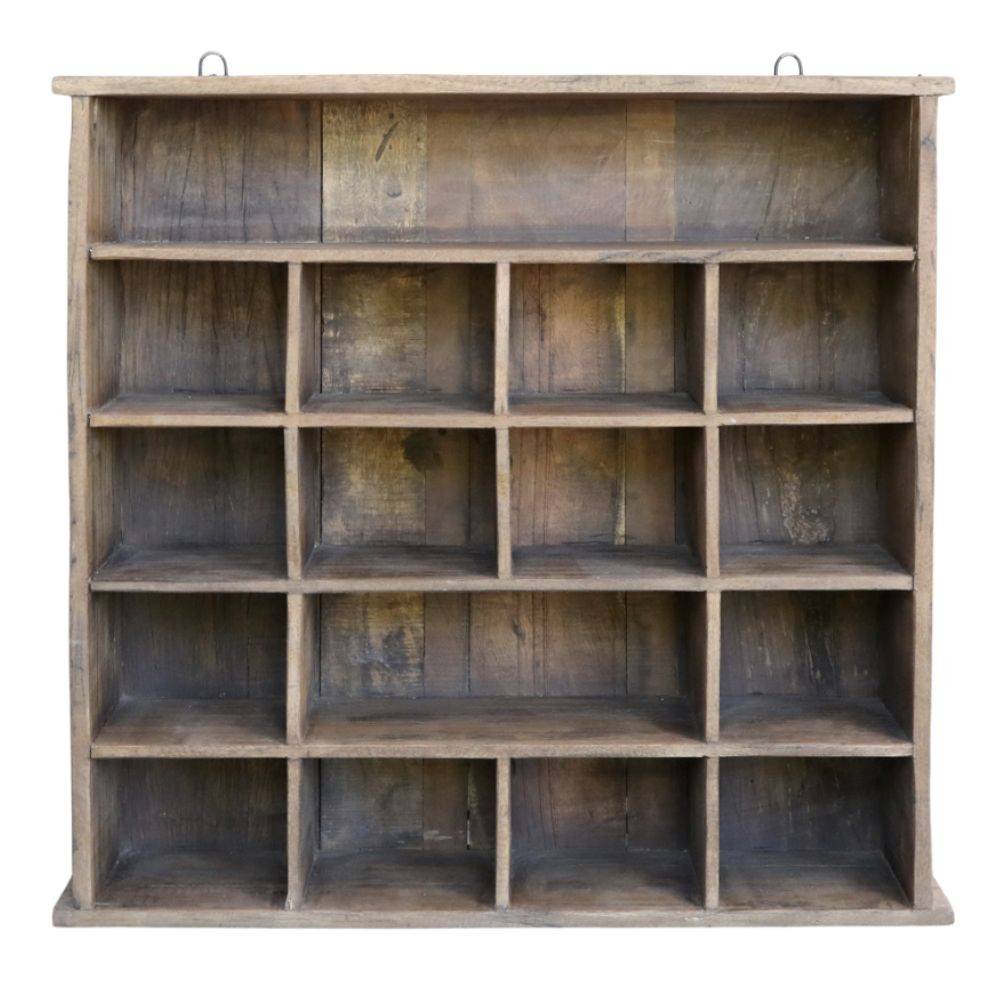 Chemin De Campagne - Etagère 15 casiers en bois recyclé marron 88 x 20 x 85 cm Chemin de campagne - Image 1
