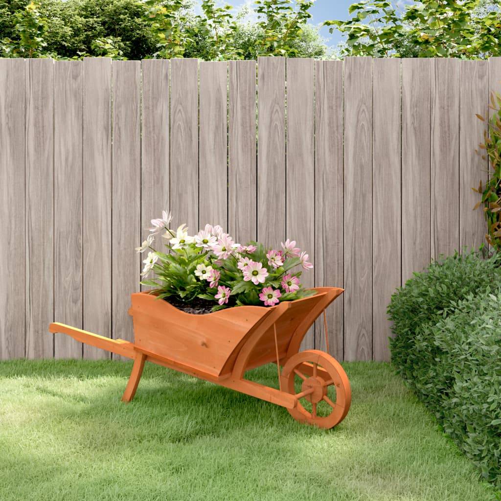 Vidaxl - Jardinière brouette 128x45,5x43 cm bois de sapin massif vidaXL 364229 - Image 1