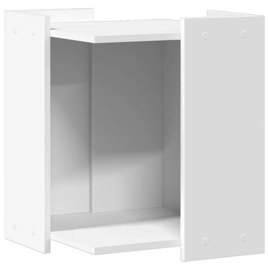 Meuble cache litière pour chat en bois d'ingénierie multifonction Blanc – ComfortXL Pet Living - Image 2