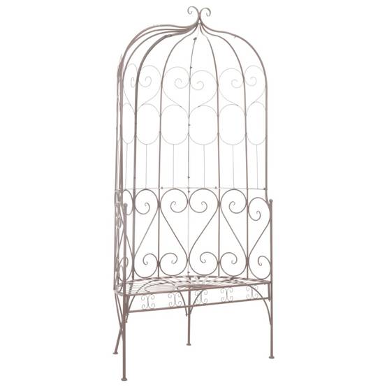ComfortXL - Banc de cour fer forgé extérieur assise large décorative 95x54cm marron - ComfortXL Outdoor Living - Image 1