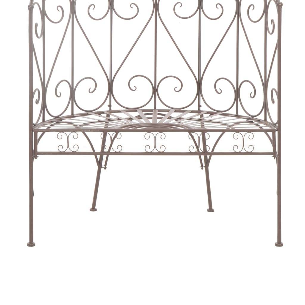 ComfortXL - Banc de cour fer forgé extérieur assise large décorative 95x54cm marron - ComfortXL Outdoor Living - Image 5