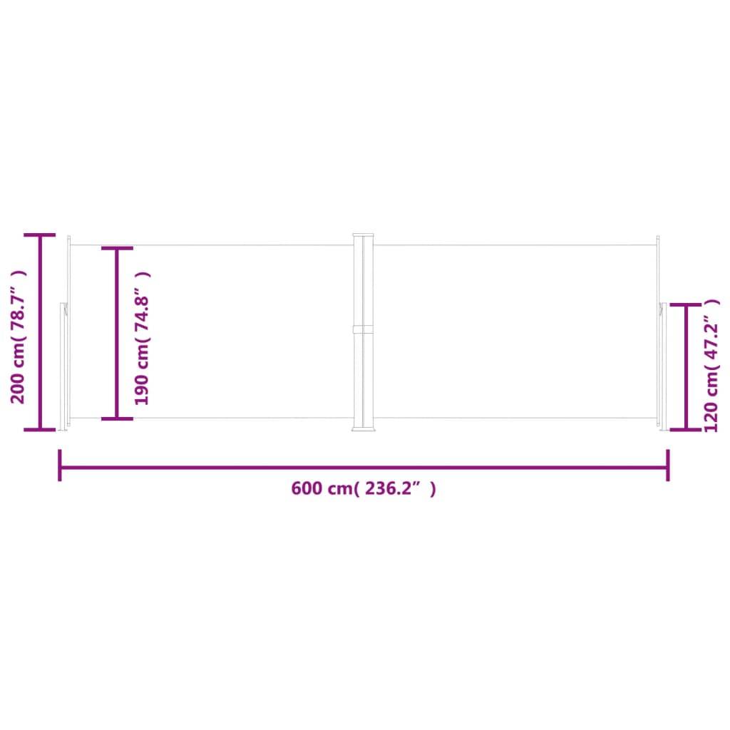 Store Banne - Auvent latéral rétractable Rouge 200x600 cm - MEUBLE PRO-JU5149 - Image 8