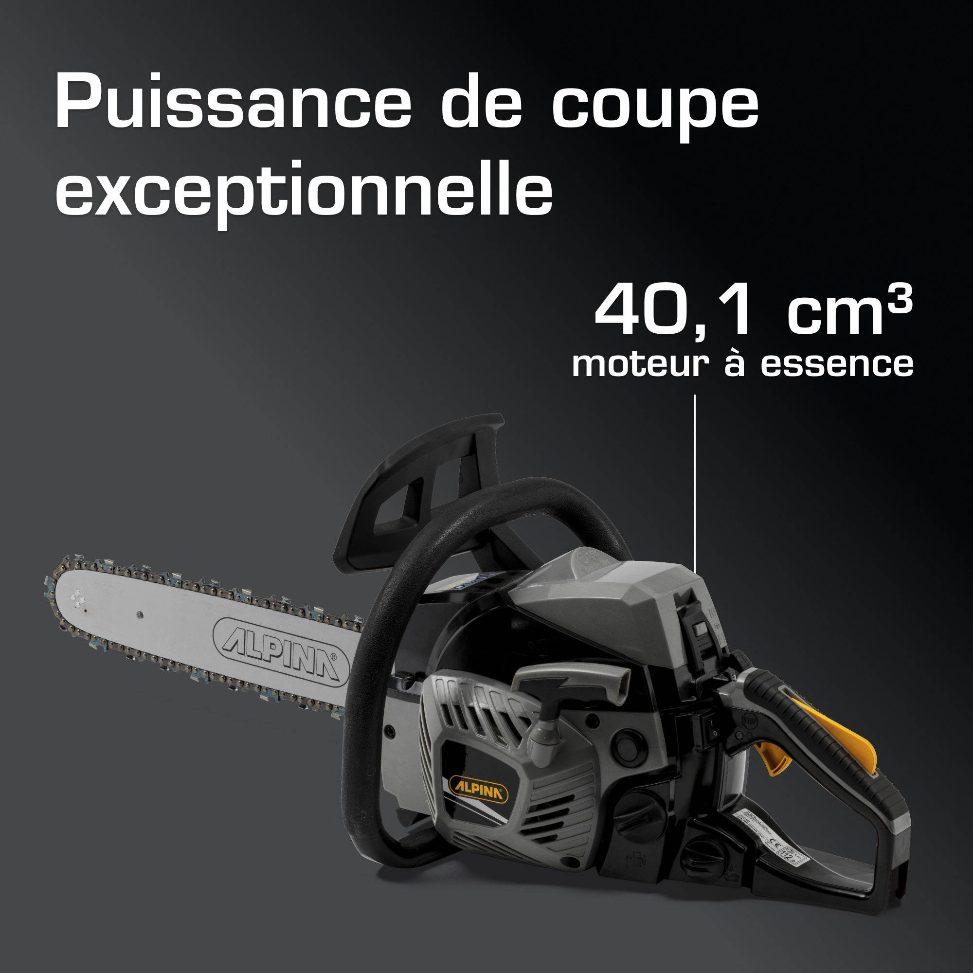 Alpina - Tronçonneuse à essence ACS 41, Guide-chaîne 40 cm, moteur 40,1 cc avec Easy Start, pompe à huile automatique, puissant et durable - Alpina - Image 3
