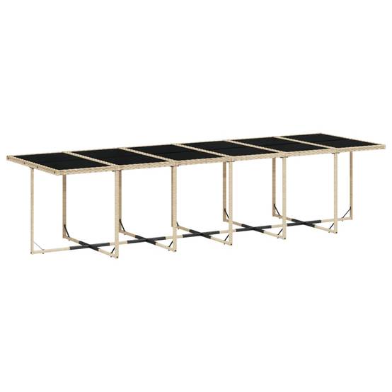 Ensemble Table et Chaises de Jardin 16 Places, Résine Tressée Beige, avec Tabourets et Coussins Crème – ComfortXL Outdoor Living - Image 4