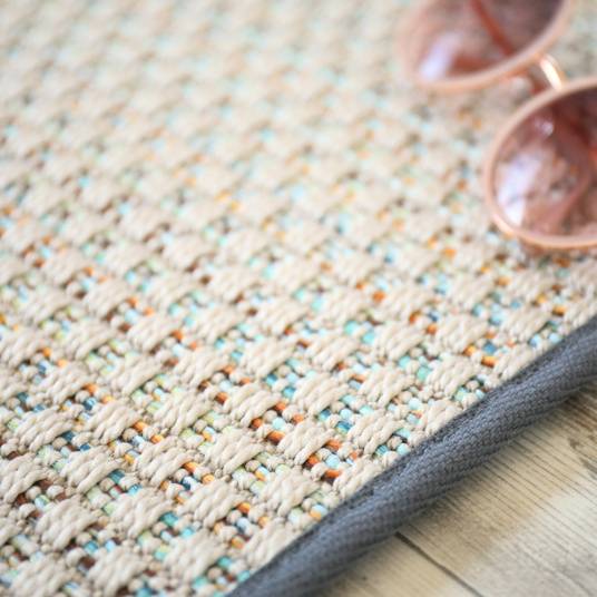 Decoweb - Tapis extérieur ou intérieur en Tissé plat - Sumatra silver multicolore - Galon gris ardoise - 160 x 230 cm - Decoweb - Image 5
