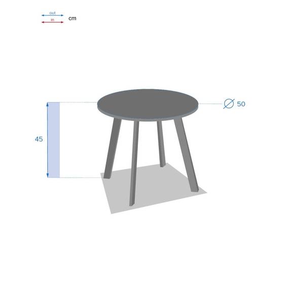 Hesperide - Table d'appoint de jardin ronde "Saona" bleu canard mat 50x45cm en acier cataphorèse Hespéride - Image 3
