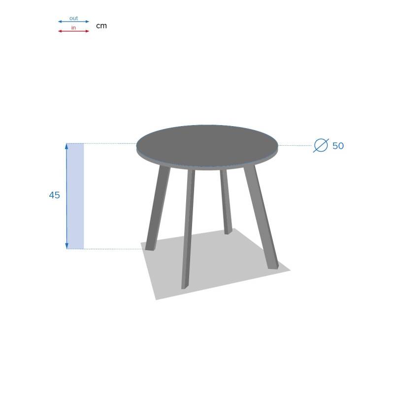 Hesperide - Table d'appoint de jardin ronde "Saona" bleu canard mat 50x45cm en acier cataphorèse Hespéride - Image 3