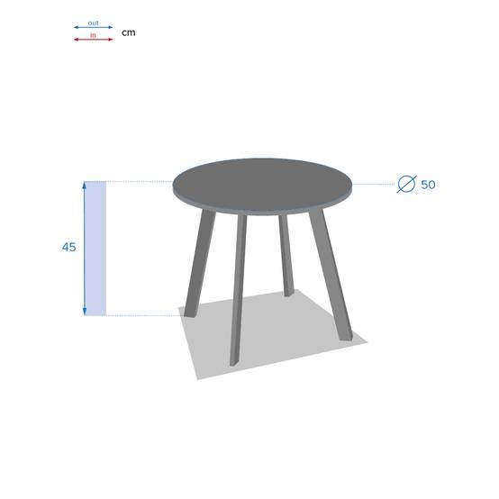 Hesperide - Table d'appoint de jardin ronde "Saona" bleu canard mat 50x45cm en acier cataphorèse Hespéride - Image 6