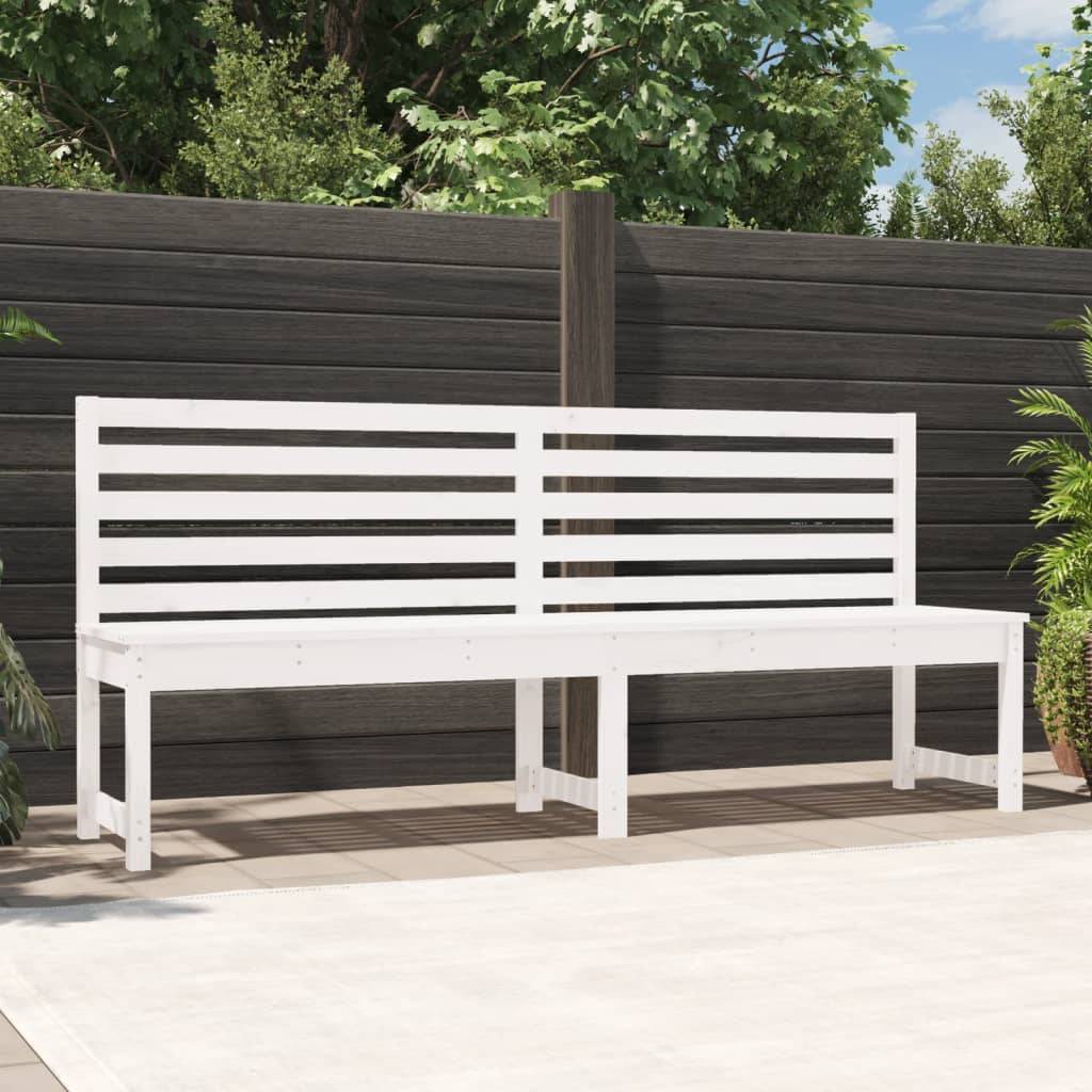 Maison Chic - Banc de jardin - Banc d'extérieur - Banquette blanc 201,5 cm bois massif de pin - Image 2