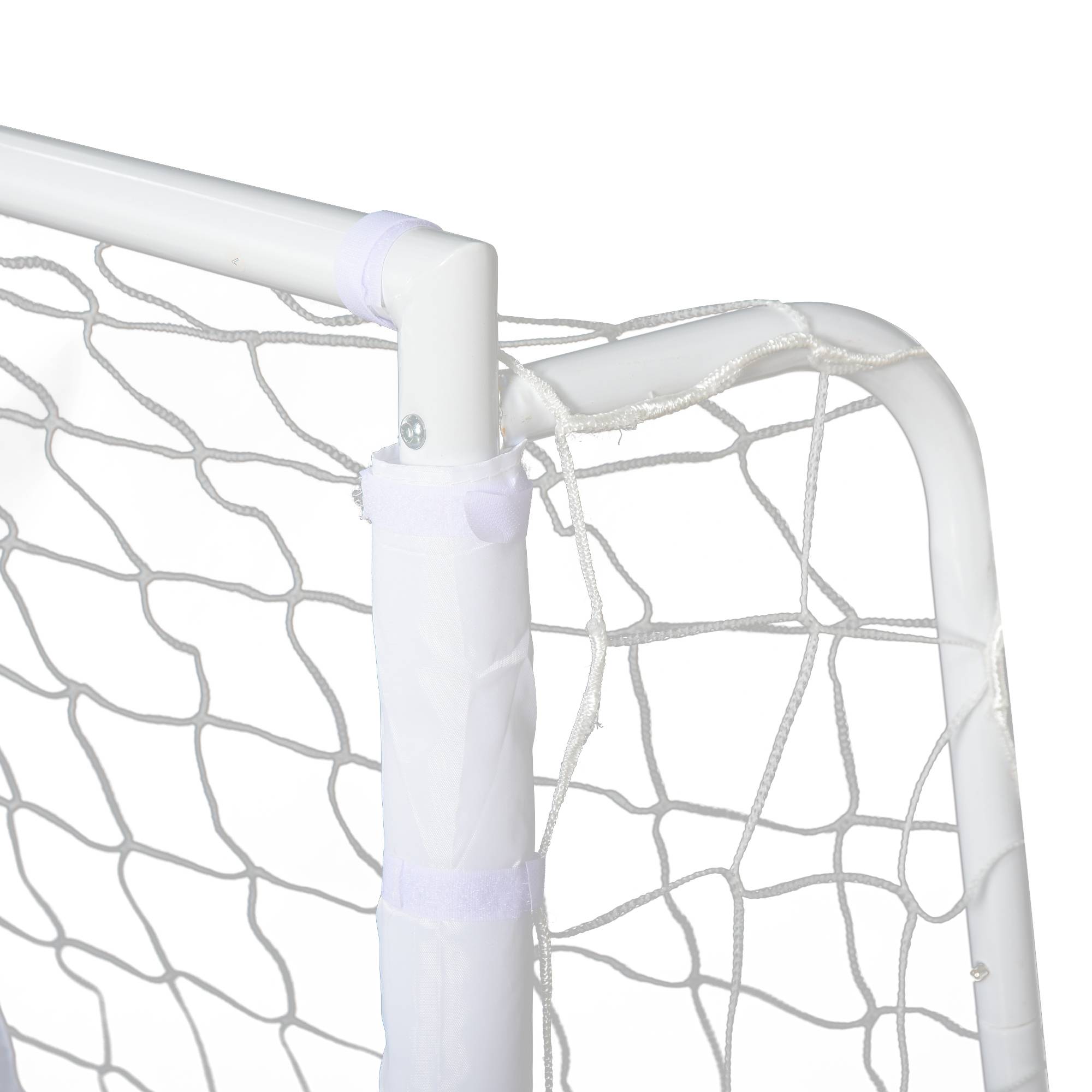 Homcom - But de football - cage de foot - but d'entrainement dim. 186L x 62l x 123H cm - châssis métal filet PE - piquets & outil inclus - blanc - HOMCOM - Image 5