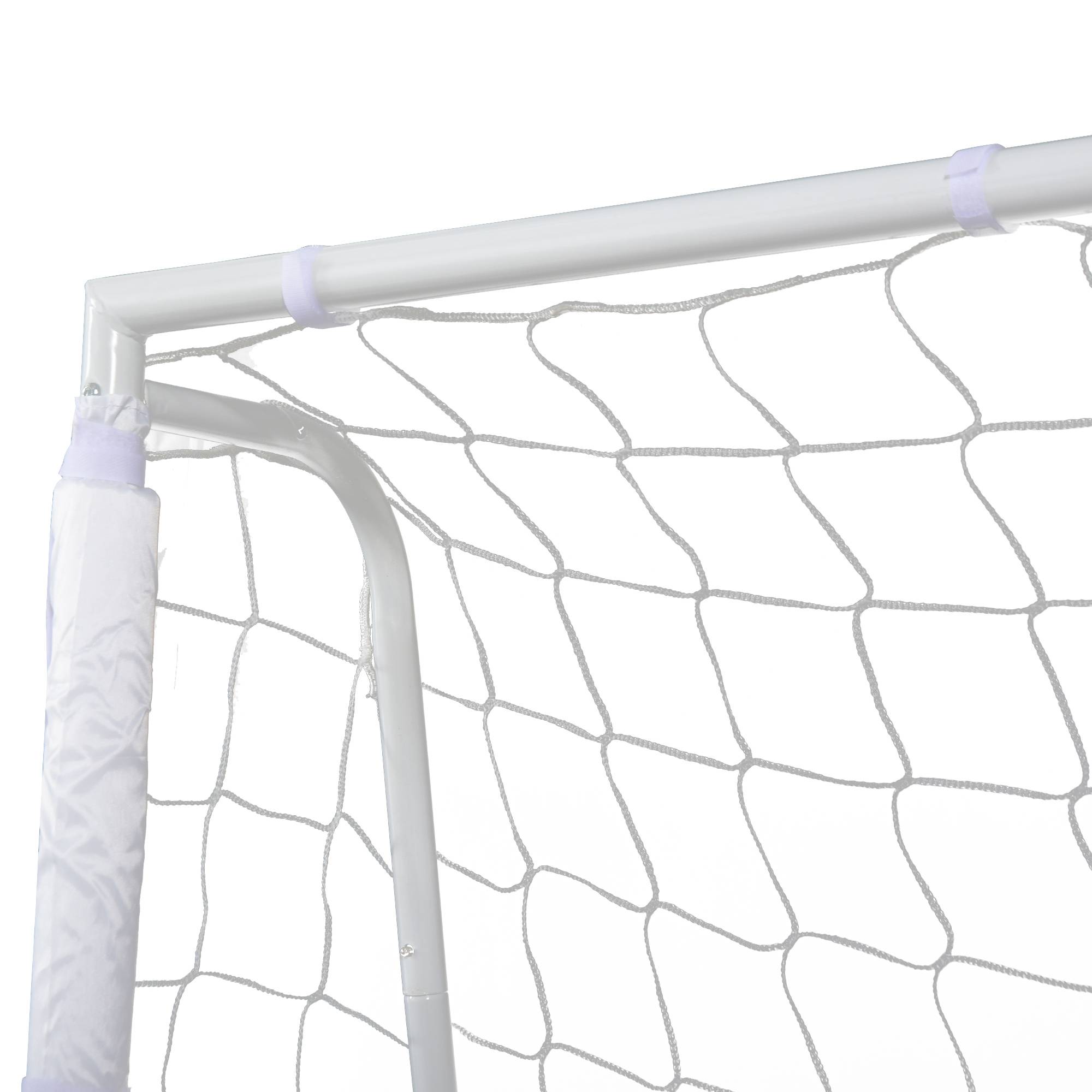 Homcom - But de football - cage de foot - but d'entrainement dim. 186L x 62l x 123H cm - châssis métal filet PE - piquets & outil inclus - blanc - HOMCOM - Image 4