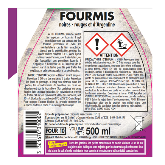 Acto - ACTO FOURMIS Pulvérisateur 500 ml : Élimination rapide et durable - Image 3