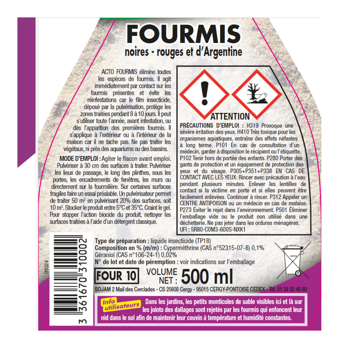 Acto - ACTO FOURMIS Pulvérisateur 500 ml : Élimination rapide et durable - Image 3