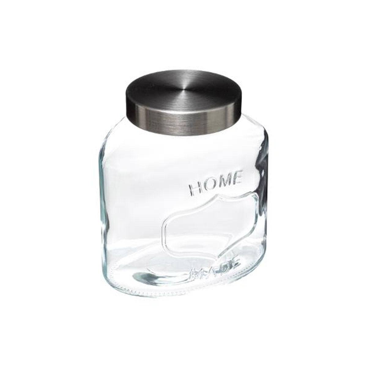 Bocal en Verre "Ovale "Inox" 2,5L Transparent - Image 2