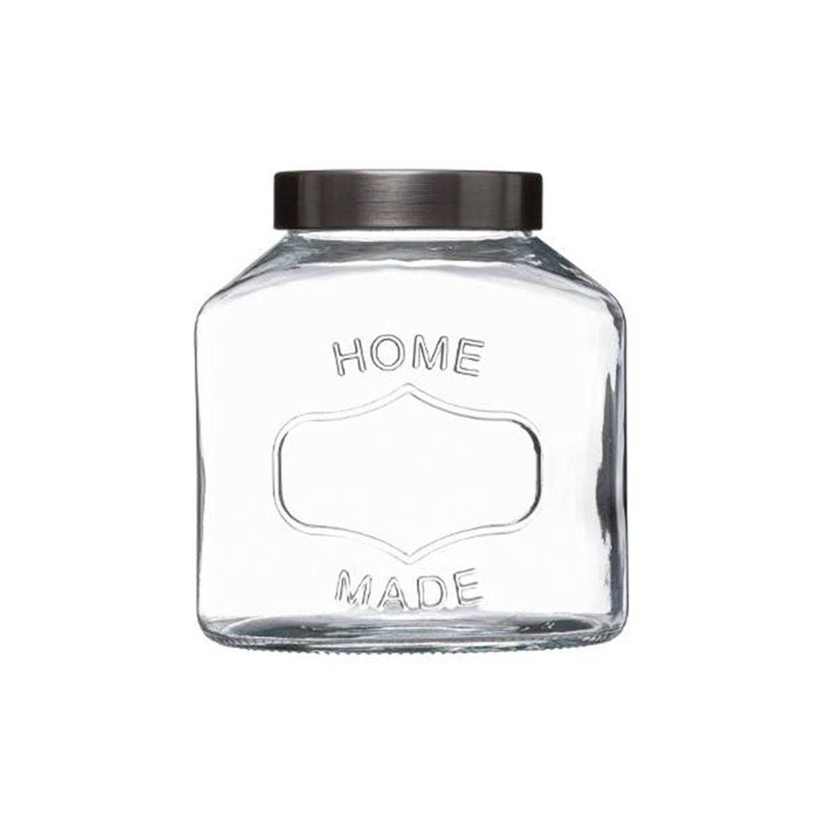 Bocal en Verre "Ovale "Inox" 2,5L Transparent - Image 1