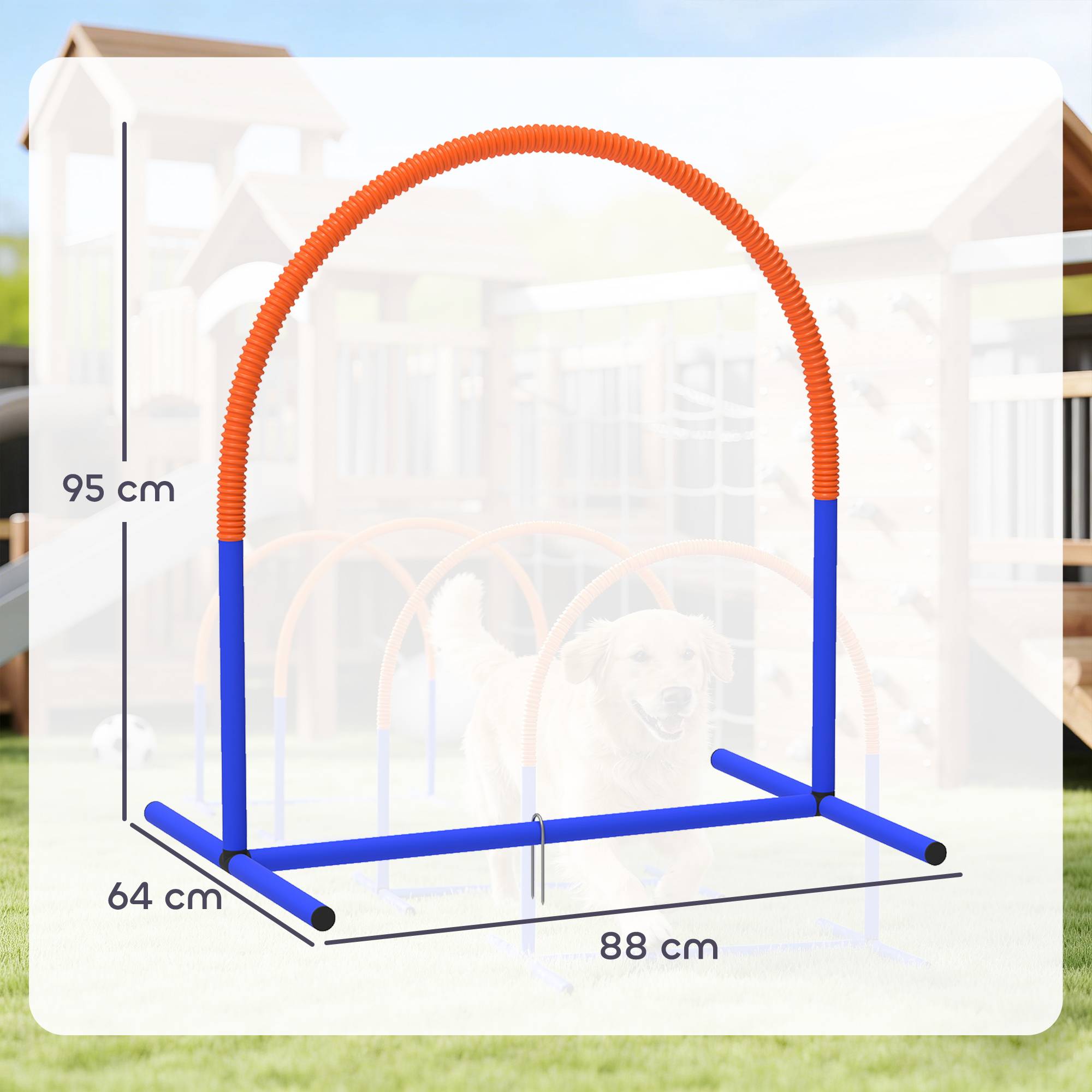 ComfortXL - Parcours agilité chien 4 arceaux bleu orange 88 x 64 x 95 cm entraînement doux - ComfortXL Outdoor Living - Image 5