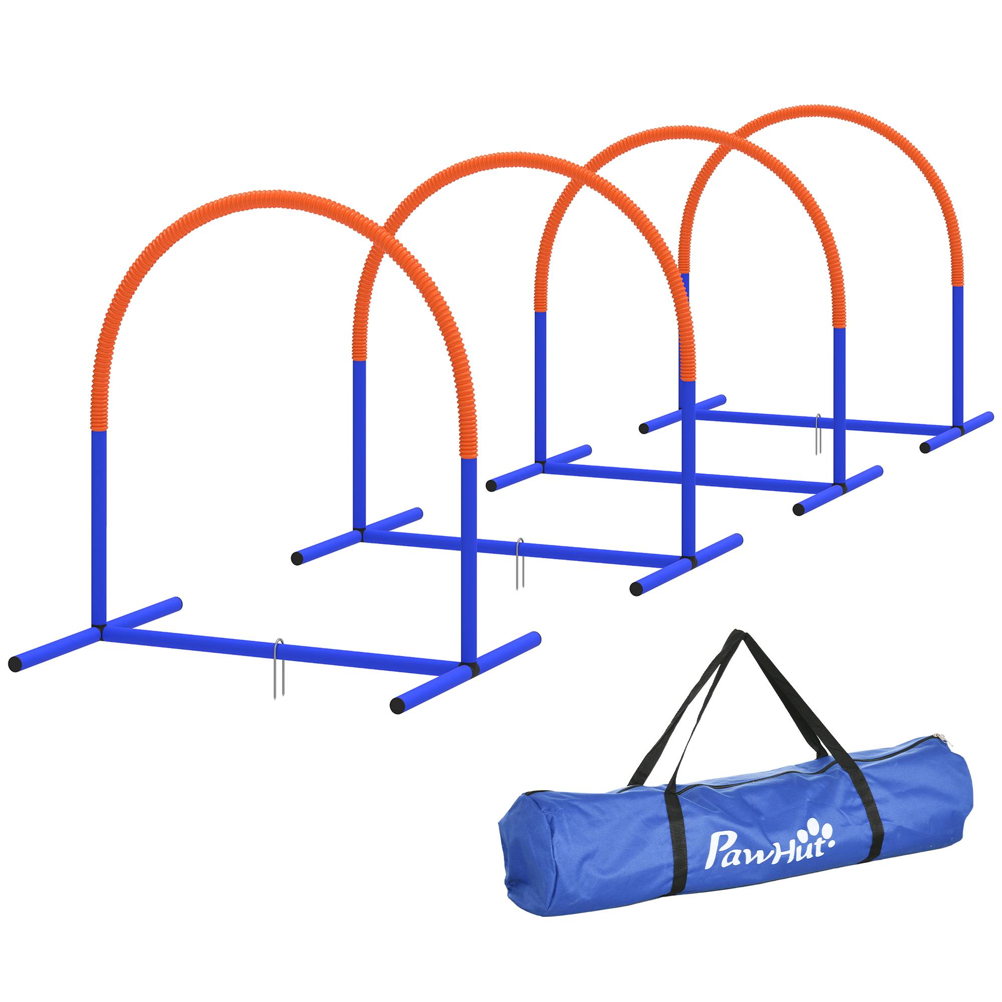 ComfortXL - Parcours agilité chien 4 arceaux bleu orange 88 x 64 x 95 cm entraînement doux - ComfortXL Outdoor Living - Image 2