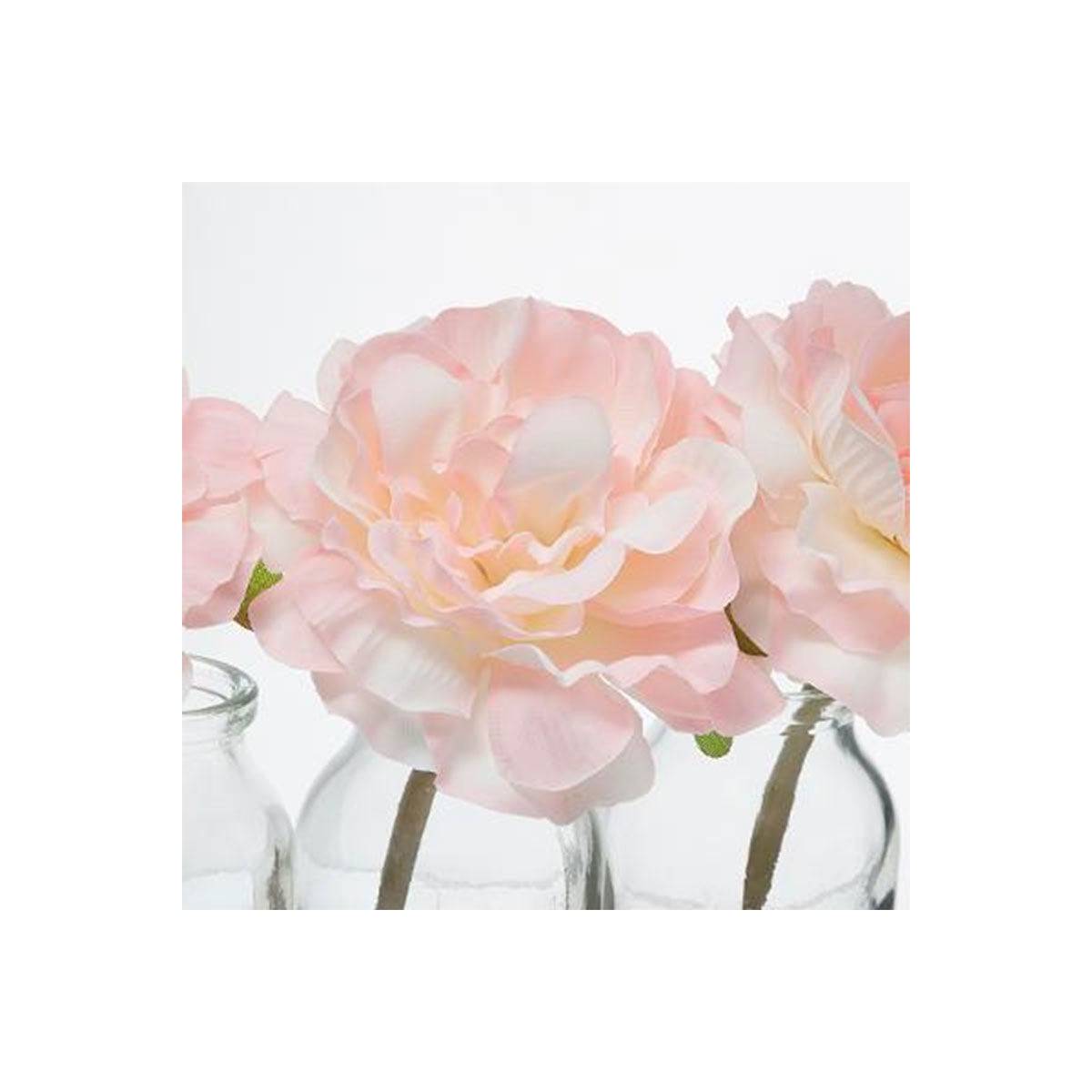 Composition artificielle de 3 Roses dans 3 Vases en verre liés par une corde - Image 3