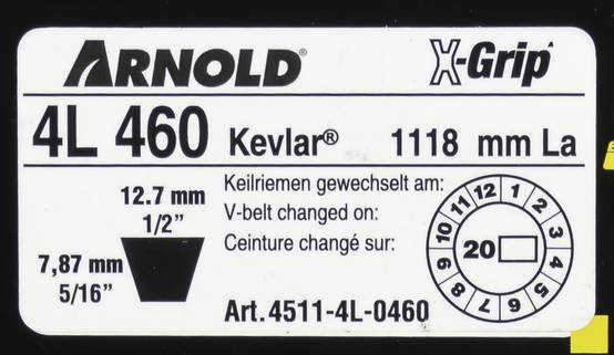 Arnold - Courroie trapézoïdale X-Grip V de type 4L460 Arnold - Image 2